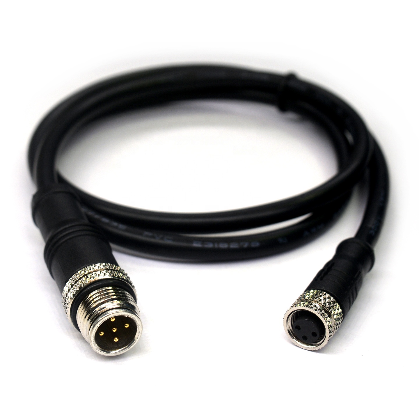 M12 A-code 5 pin male to M8 A-code 3 pin female cable for fork light-barrier power supply