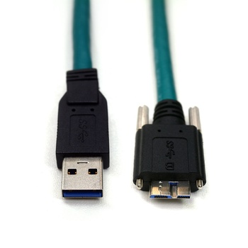 USB 3.0 type A to micro-B with locking screws usb drag-chain cable for industrial cameras
